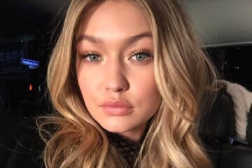 gigi hadid w domu w długich włosach