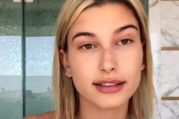 Hailey Bieber w mocnym makijażu